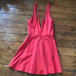 Coral Low Neck Mini Dress
